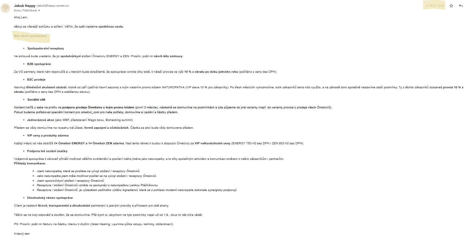 email ze dne 28.8.2025